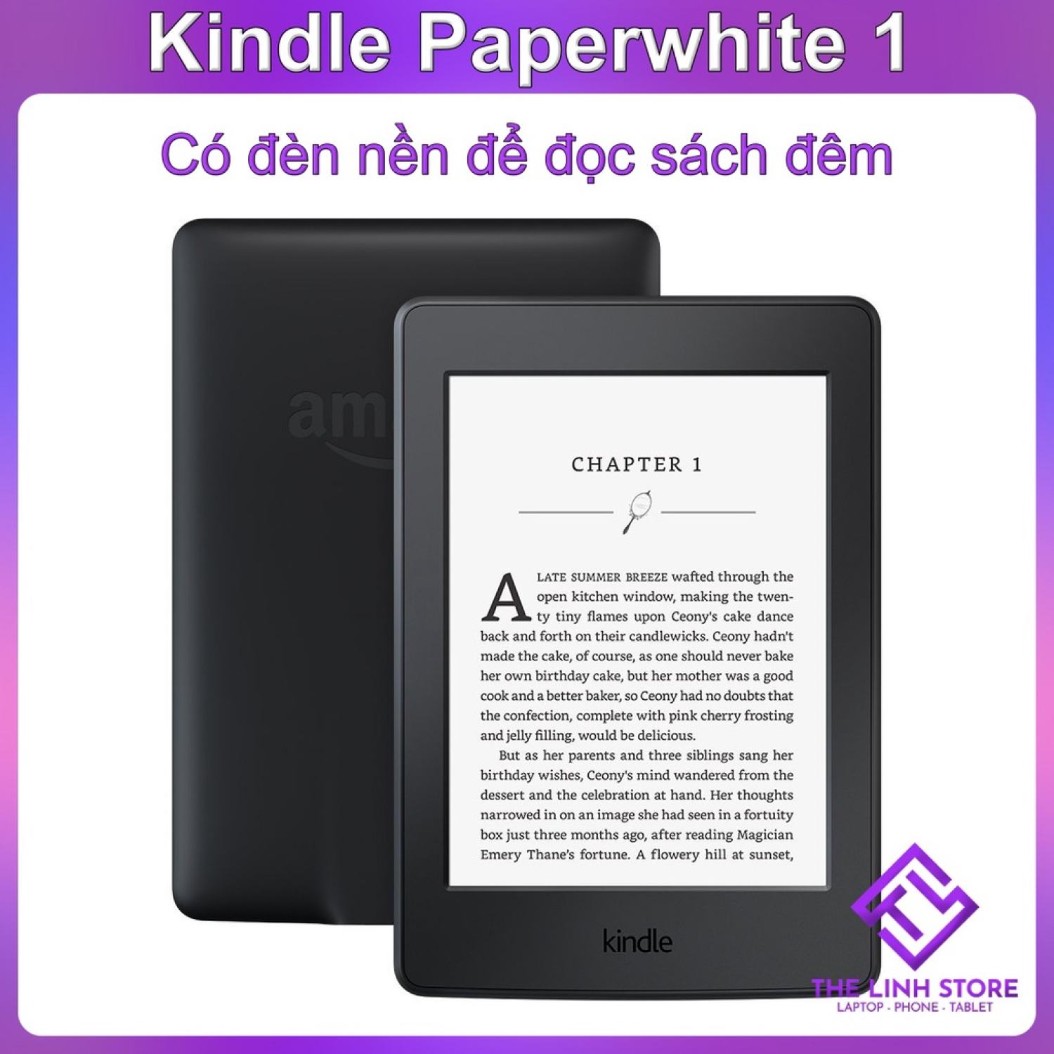 Máy đọc sách Kindle Paperwhite 1 5th Kindle PPW1 có đèn nền để đọc ban đêm
