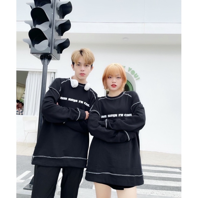 Áo Sweater Timeless Viền (Đen)
