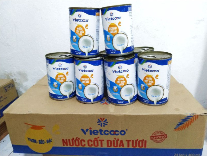 Nước cốt dừa tươi Vietcoco lon lớn 400ml( 1 thùng 24 lon)