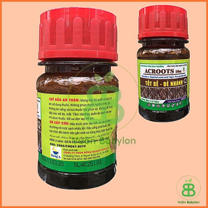 ACROOTS 10SL (NAA) Tốt Rễ Đẻ Nhánh - Chai 100ml