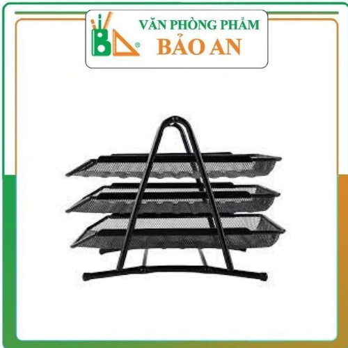 Khay đựng tài liệu 3 tầng Deli, Đen - E9181