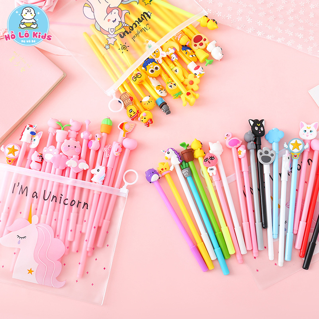 Set 20 Bút Cute Kèm Túi Zip