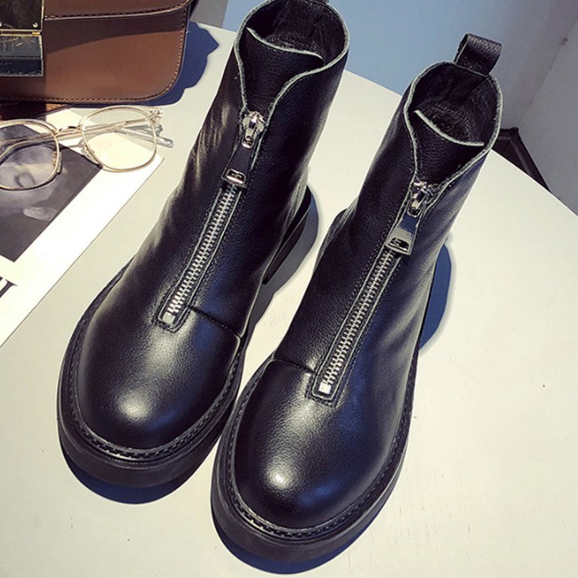 [SKM] Giày boot dây kéo phía trước nữ 20414