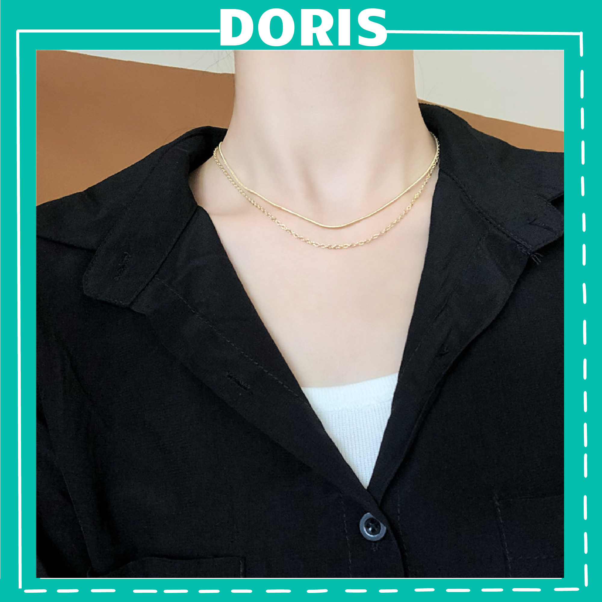 Dây chuyền nữ 2 Sợi Trơn basic - DORIS HOUSE