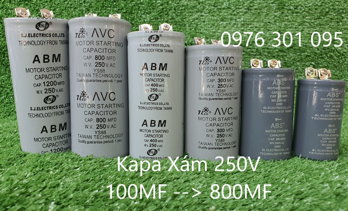Tụ Xám từ 100MF đến 1200MF (250v) Hàng tốt (KAPA)