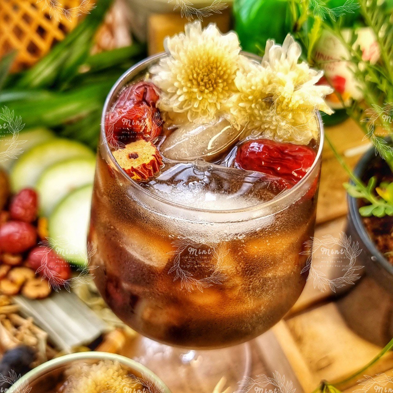 Set nguyên liệu nấu sâm bông cúc đầy đủ