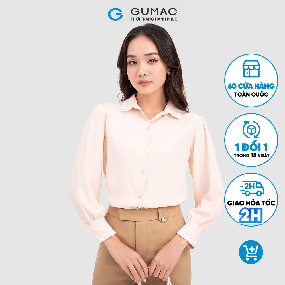 Áo kiểu phối ren thời trang GUMAC AC10075