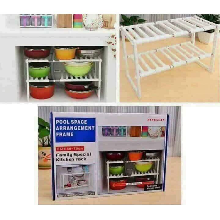 [HCM]Kệ gầm bếp co giãn 2 tầng đa năng