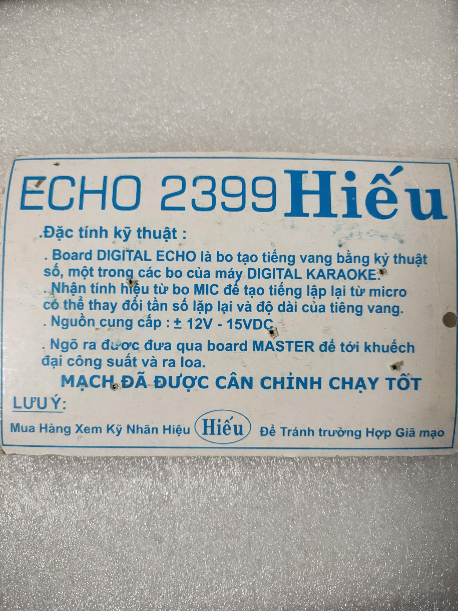 Bo echo 2399 hiếu