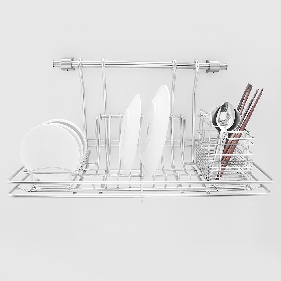 [HCM]Bộ kệ chén treo tường có giỏ đũa Inox cao cấp