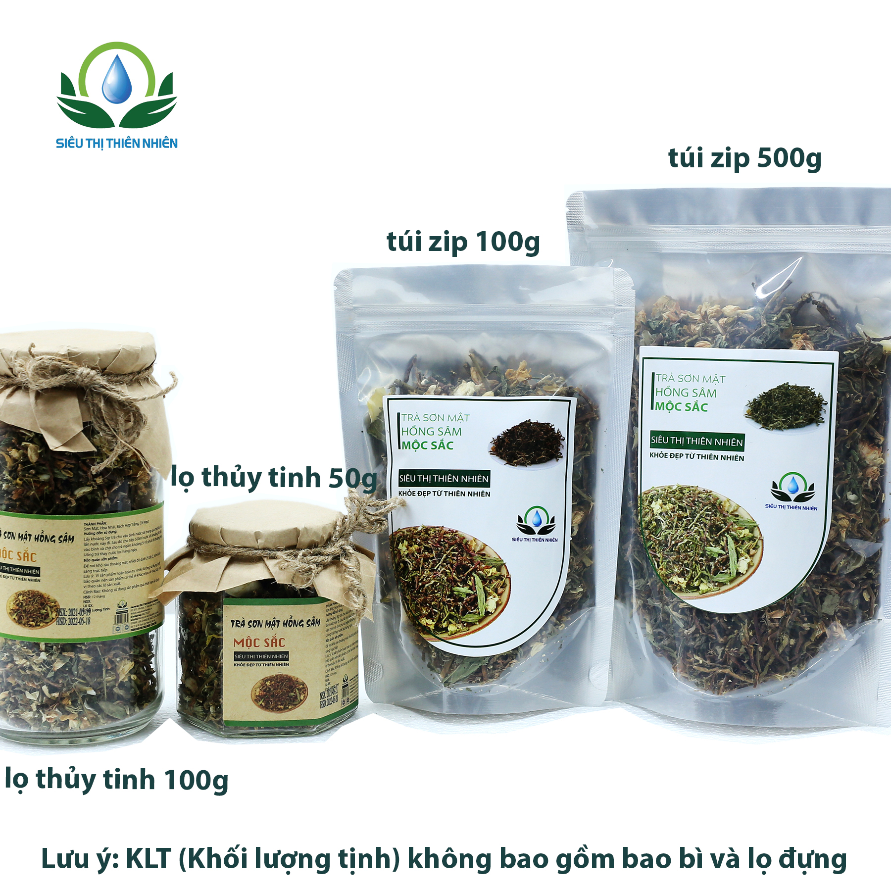 Trà Sơn Mật Hồng Sâm Mộc Sắc Gói 100g