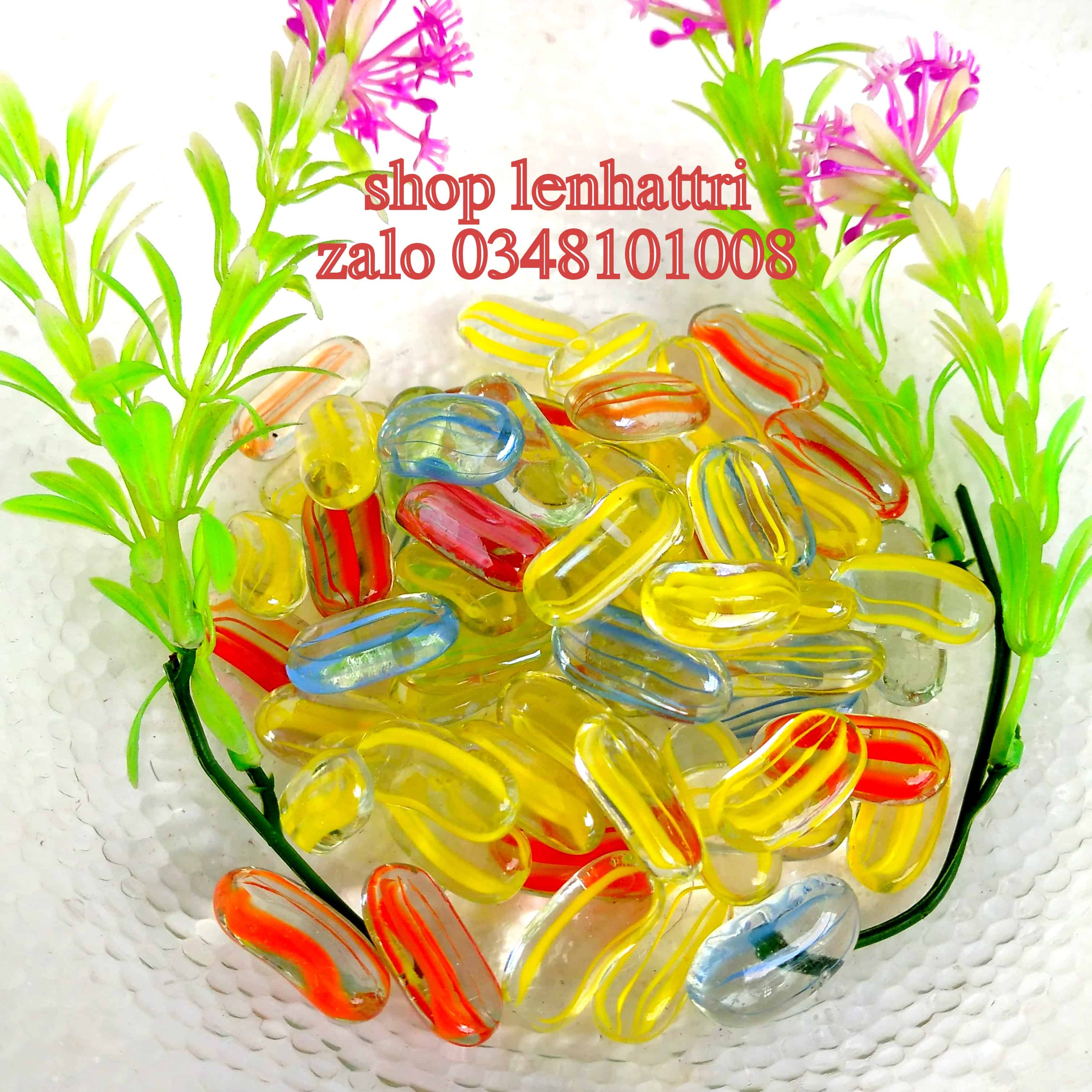 Sỏi thủy tinh trang trí 500g