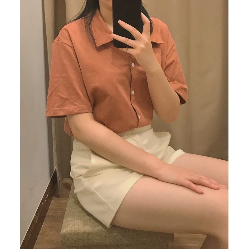 Áo thun có cổ Ruchan