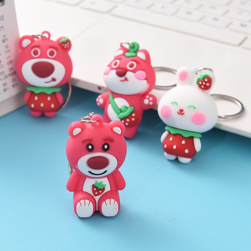 Moc khóa gấu đỏ cute