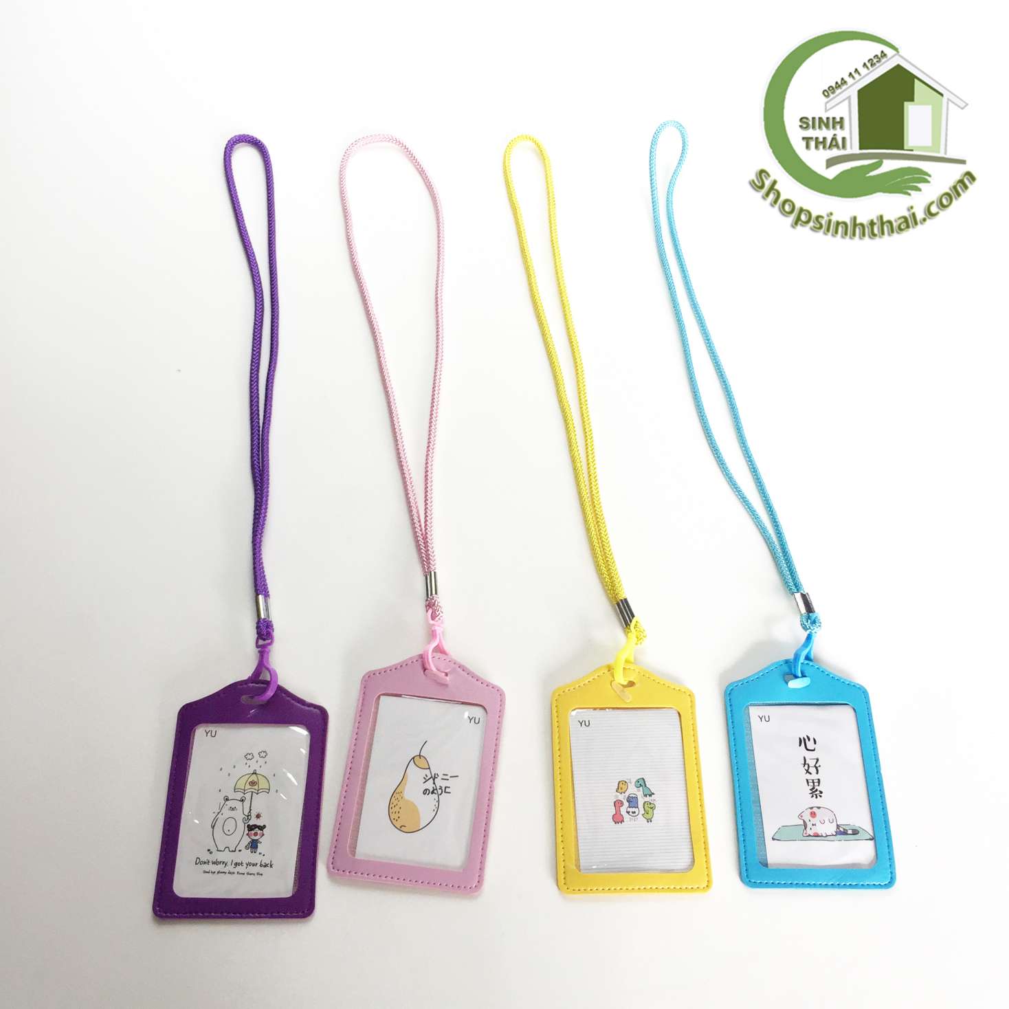 Dây đeo thẻ học sinh, sinh viên, nhân viên văn phòng - dây dù tròn có ví đựng thẻ - màu ngẫu nhiên