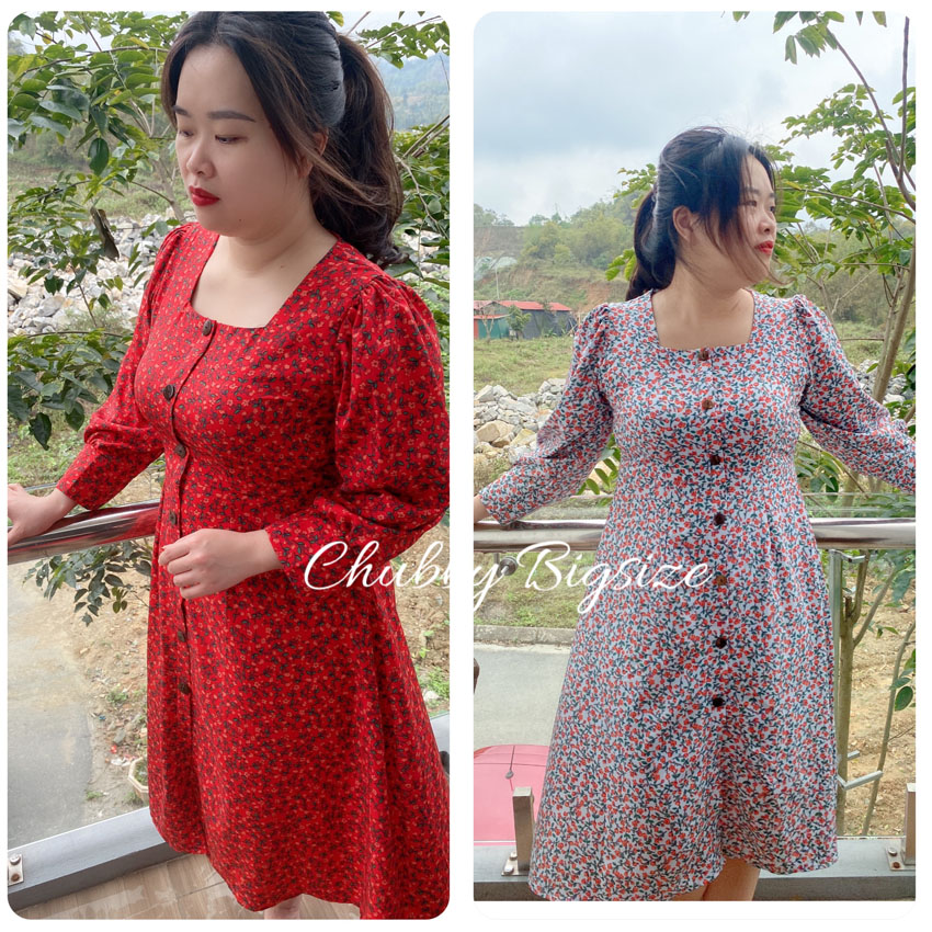 Đầm hoa Bigsize dài tay dáng dài ChubbyBigsize