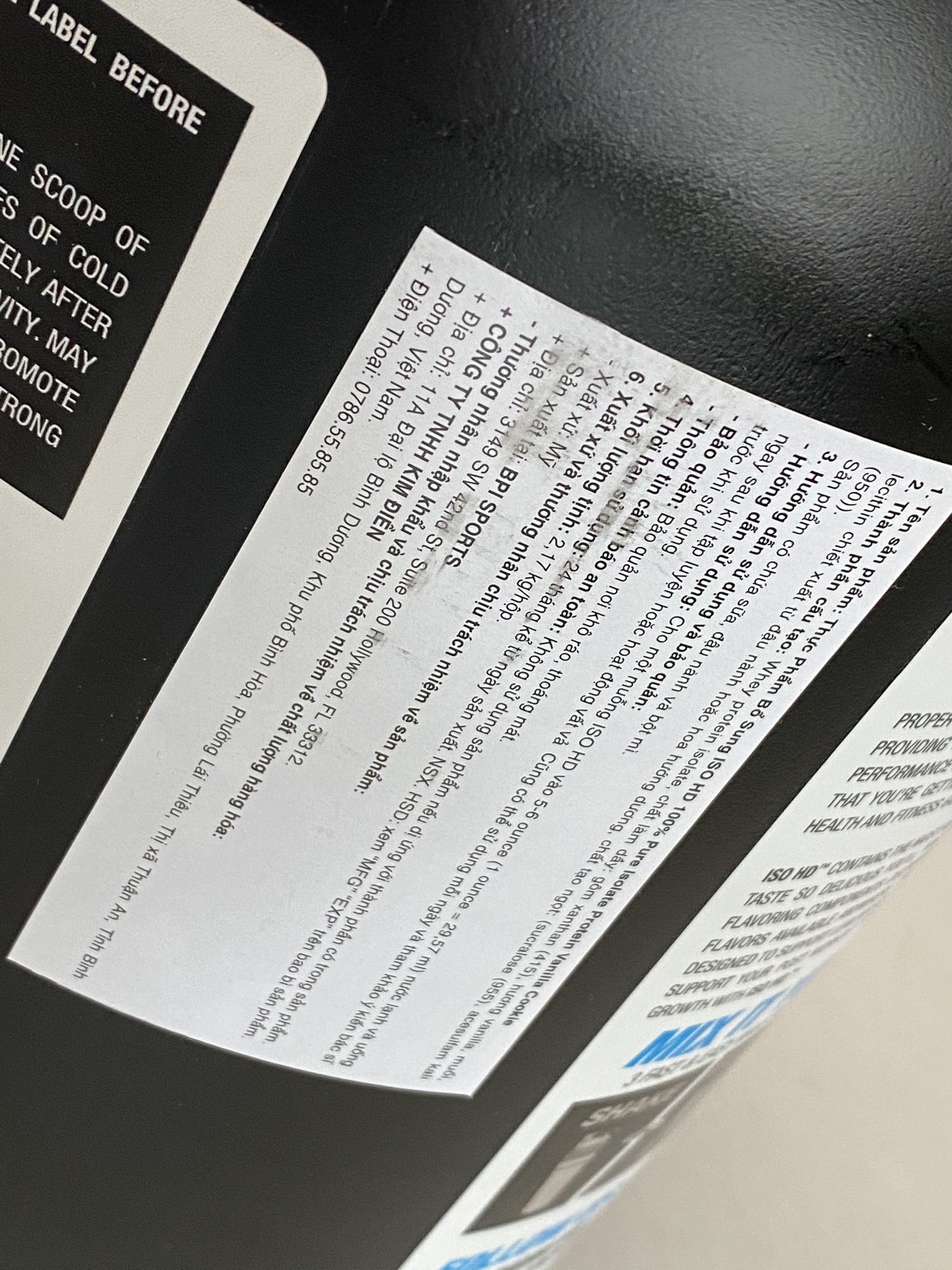 Whey Protein 100% Isolate hiệu BPI Sport (Hàng chính hãng công ty)