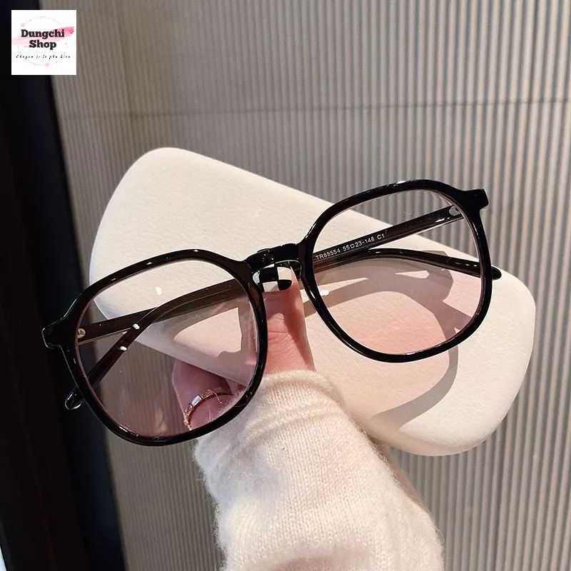 Kính pinky hiệu ứng má hồng dễ thương