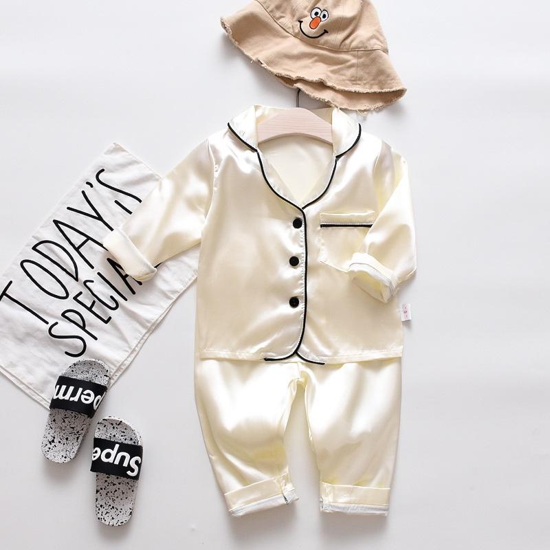 Bộ Pijama Lụa Trơn Cho Bé Trai, Gái Dài Tay, Bộ Đồ Ngủ Cho Bé Chất Lụa Satin Cao Cấp Cực Xinh Cho Bé Yêu - SUMO KIDS