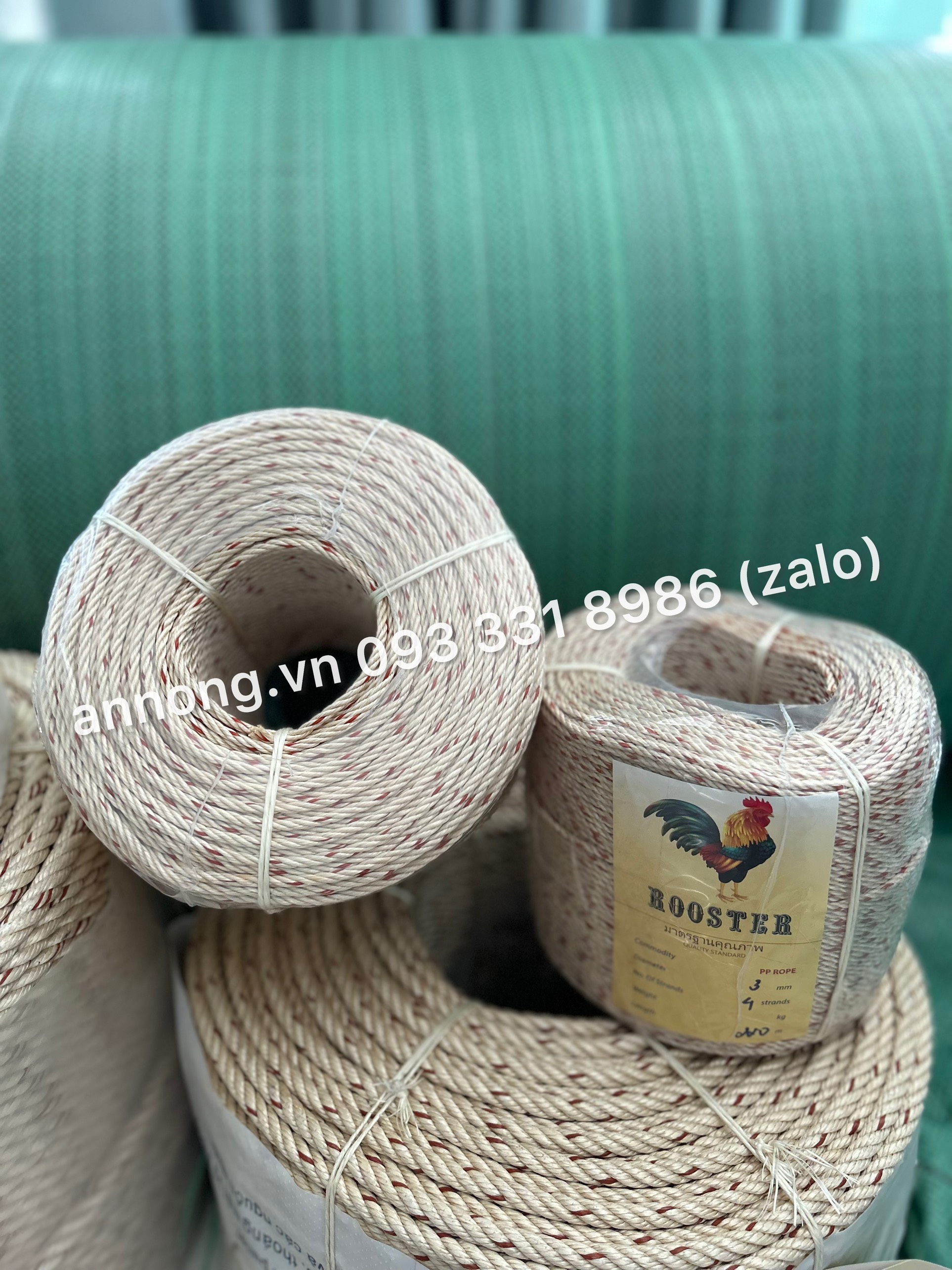 Dây Bô Thái, Dây Thừng Chịu Lực Con Gà 4mm - 10mm (bán theo cuộn dài 220m), Dây Bô Con Gà, Dây Thừng 4 Tao