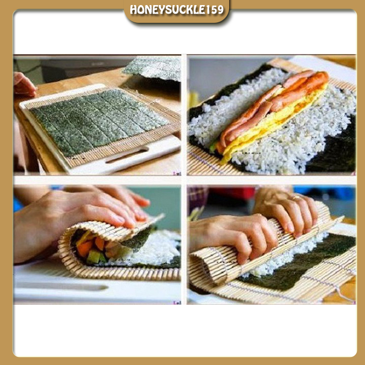 Mành tre làm cơm cuộn Kimbap-Sushi 24*24cm (mầu trắng)