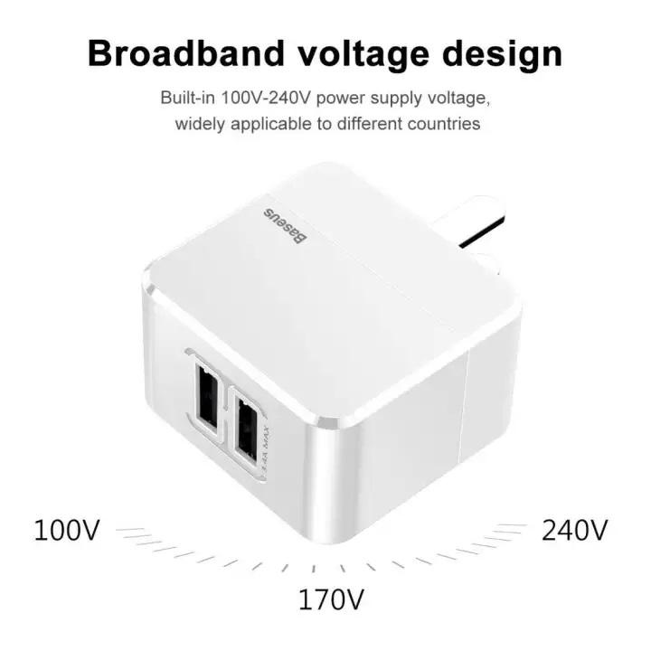Củ sạc nhanh đa năng 2 cổng USB Mini Square Dual-U Chager (Hỗ trợ sạc nhanh 3.4A Max)