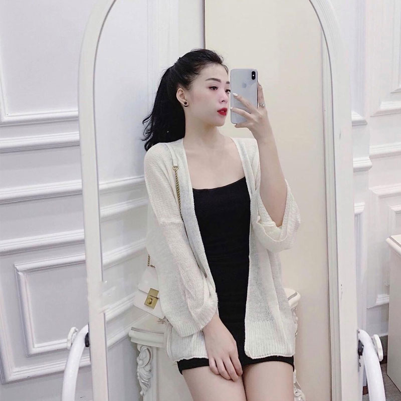 [HCM]Áo carddigan len lưới mỏng phong cách Hàn Quốc