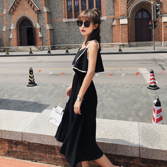 Maxi đen viền