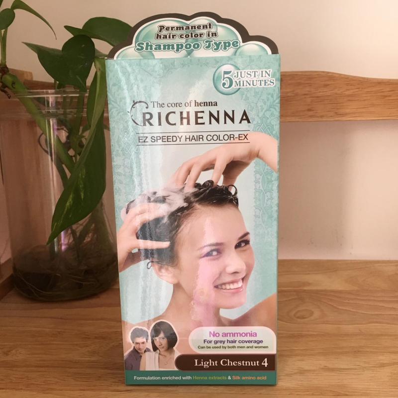 Dầu gội nhuộm tóc RICHENNA (số 4 Light Chestnut) nhập khẩu