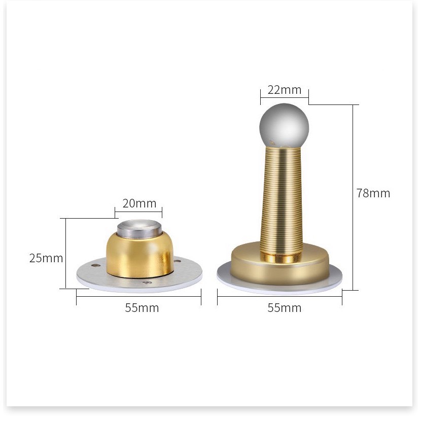 Bộ Chặn Cửa Cao Cấp 3DO - inox 304 Không Gỉ - Không Khoan Đục - Sử Dụng Băng Dính 3M - Nam Châm Hút Cực Mạnh.Bảo hành 12 tháng