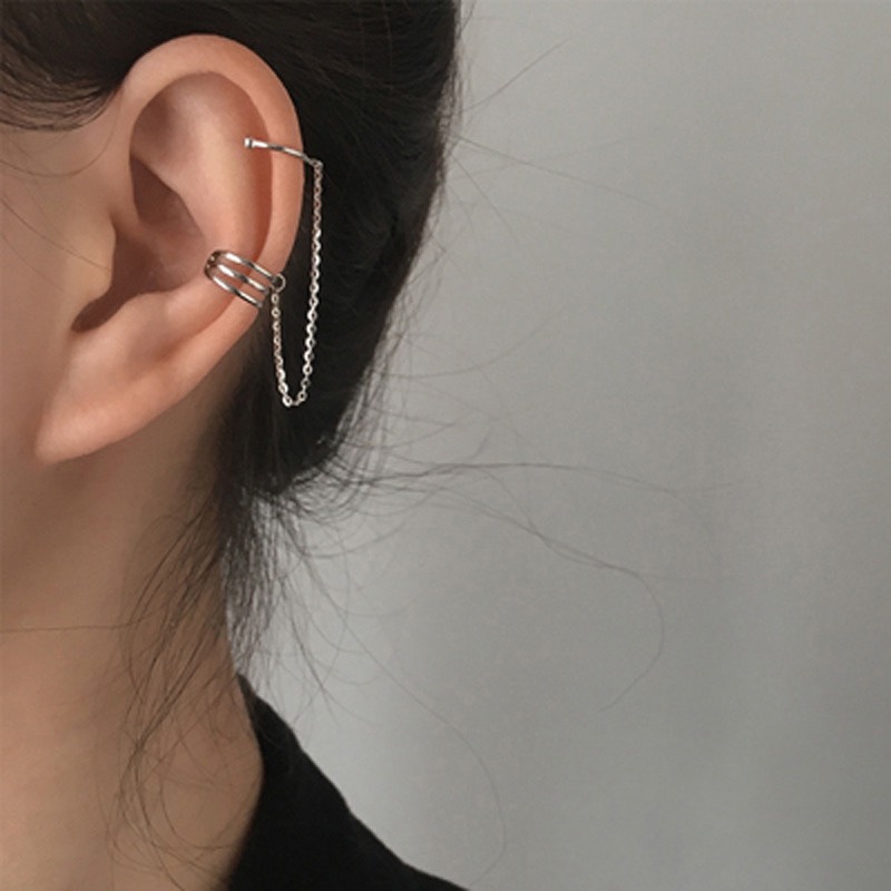 1 chiếc - bông tai nữ nối liền phong cách