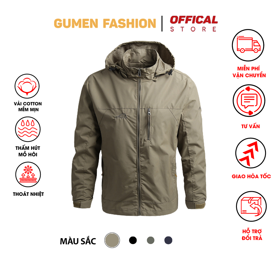 Áo Khoác gió Dù Nam Cao Cấp Chống Thấm Nước cản gió, ngăn tia UV đủ size cho người từ 45kg-85kg Mẫu Mới- AK02