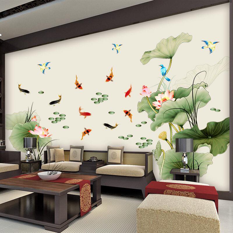 [HCM]DECAL DÁN TƯỜNG ĐẦM SEN TO