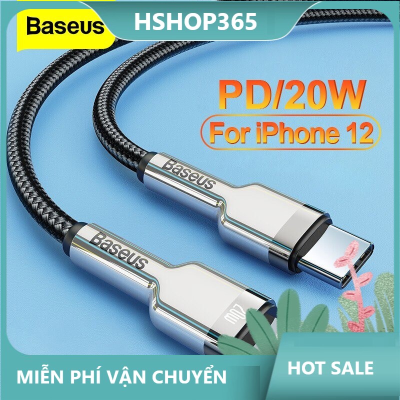 [ PD 20W ] Cáp Sạc Nhanh PD Type C to Lightning Baseus Metal PD (20W C to iPhone Cable) 1m