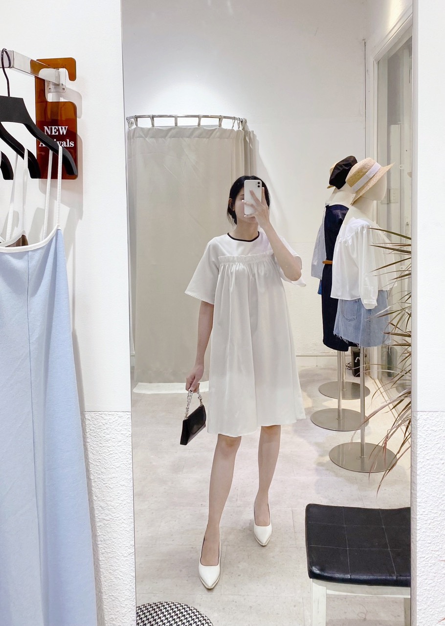 AfterBefore | Đầm doll tay xoè viền đen 2 màu