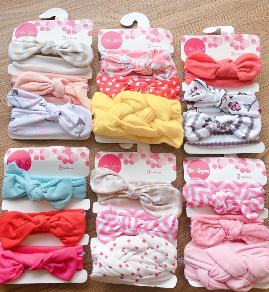 Set 3 turban, băng đô cute cho bé (giao set ngẫu nhiên)