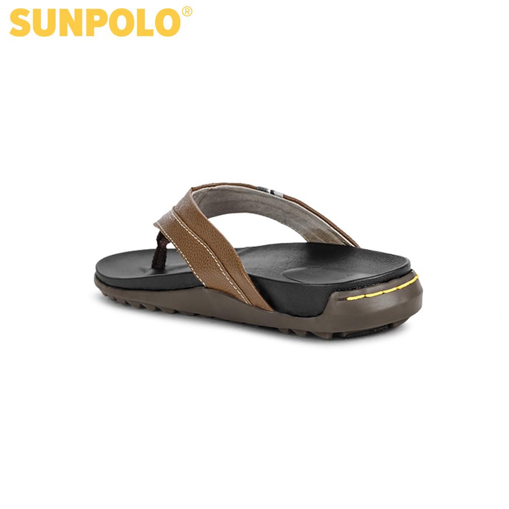 Dép kẹp nam da bò SUNPOLO KEP203 (Đen, Nâu)