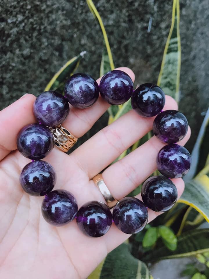 Vòng tay thạch anh tím size lớn