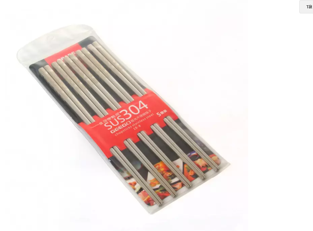 Set 5 đôi đũa inox 304 ruột đặc