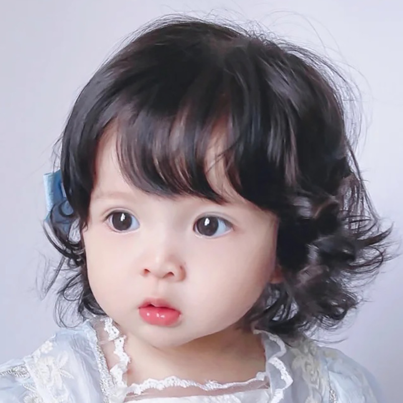 bộ tóc giả ngắn xoăn bé gái