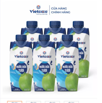 Combo 6 hộp nước dừa tươi Vietcoco 330ml