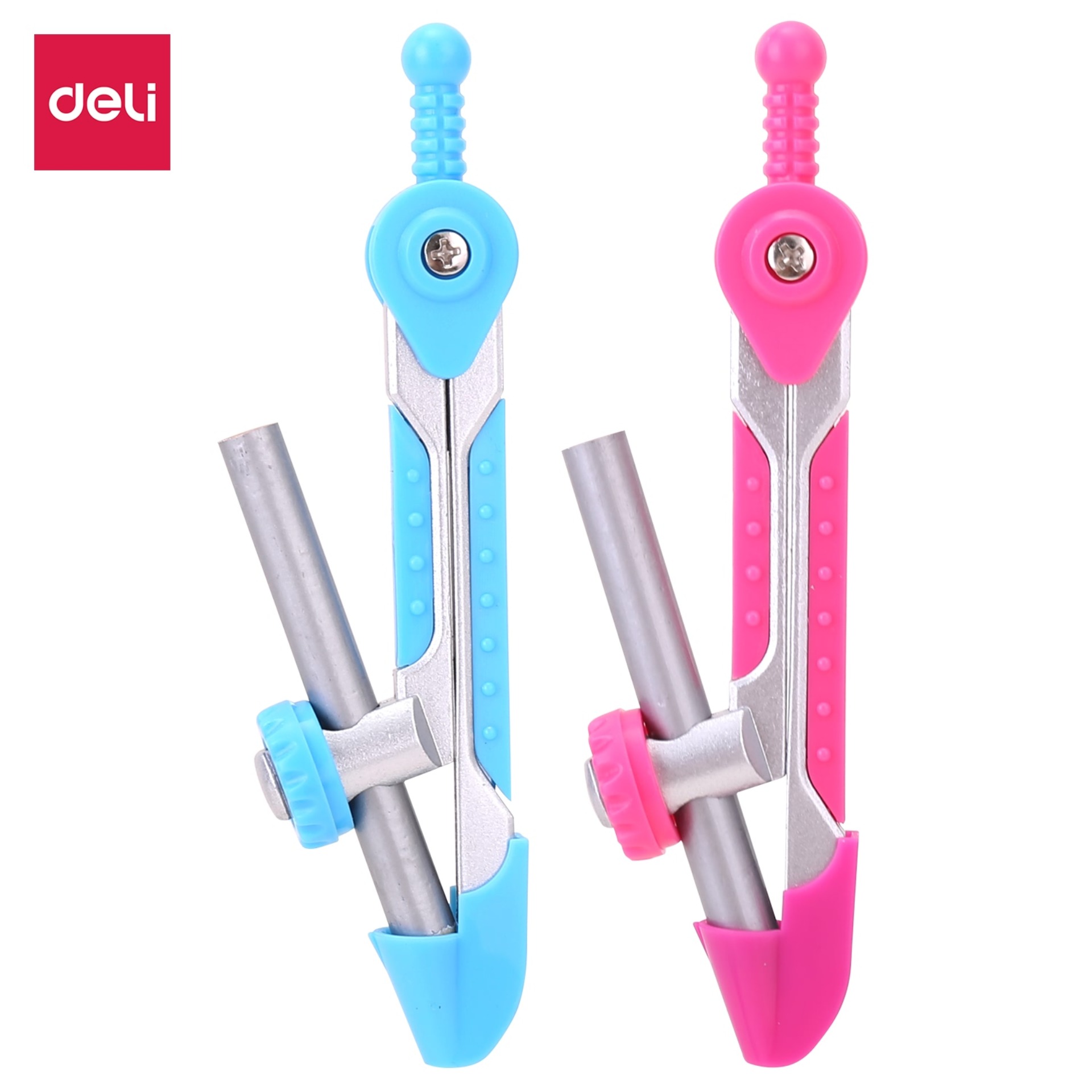 Compa học sinh Deli, Hồng/Xanh - 1 hộp - E8615