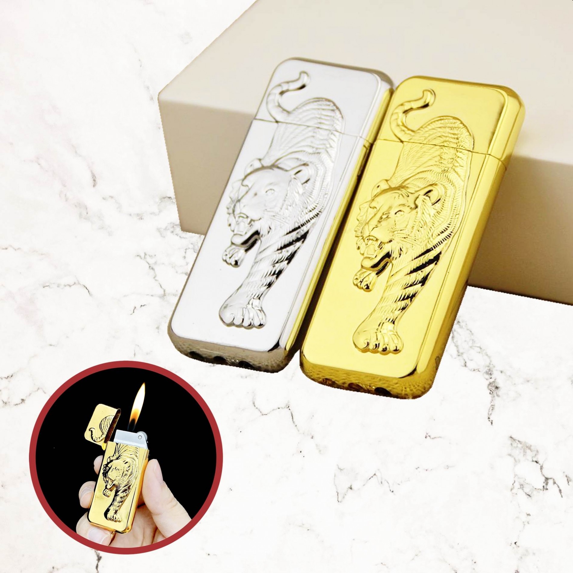 BẬT LỬA GAS ĐÁ HÌNH MẢNH HỔ  - (XÀI GAS)