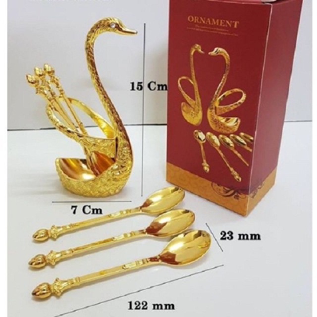 Bộ Giỏ đựng thìa, dĩa hình đôi Thiên Nga