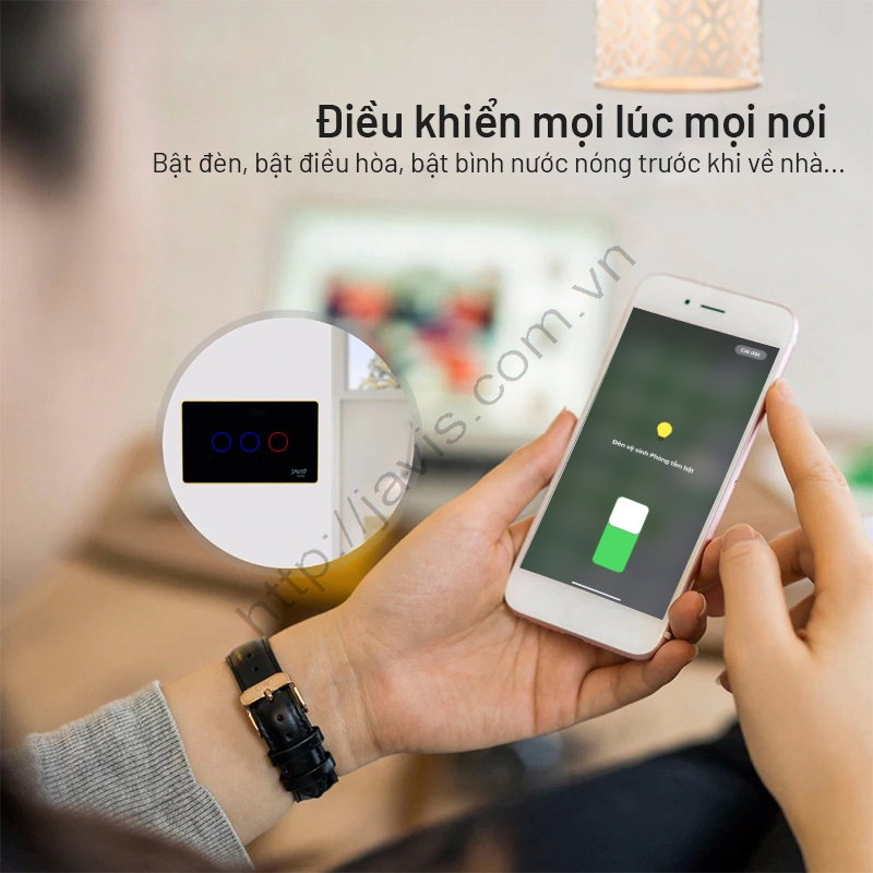 CÔNG TẮC ZIGBEE JAVIS 3 NÚT (3 GANG) CHỮ NHẬT TRẮNG VIỀN BẠC