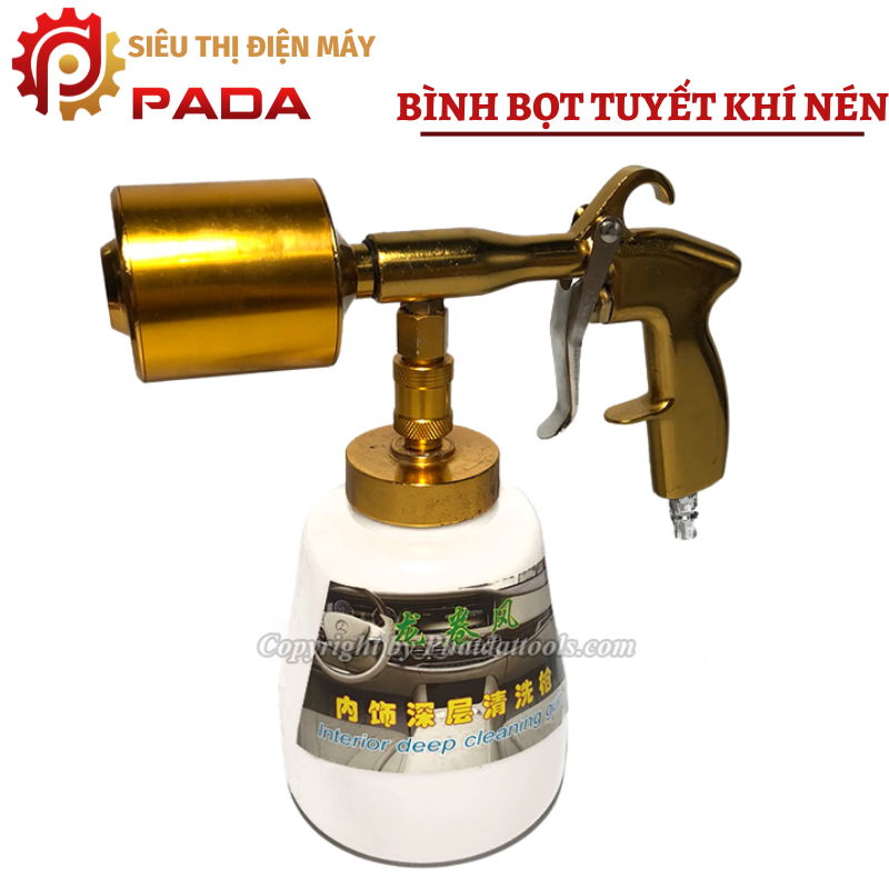 Bình phun bọt tuyết khí nén dung tích 1000ml cao cấp-Tặng kèm 100ml dung dịch rửa xe không chạm
