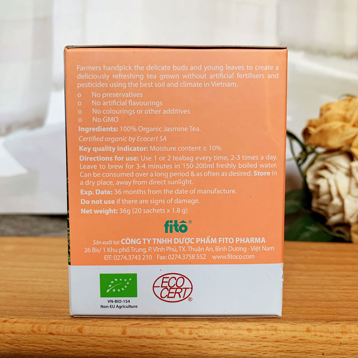 Trà lài hữu cơ Fito (hộp 20 túi lọc)