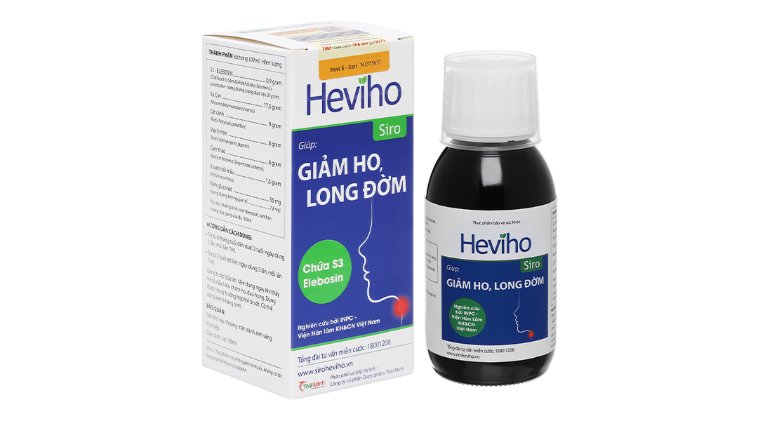 Siro / Viên uống Heviho giảm ho, đau ngứa, rát họng, long đờm, khàn tiếng, hồi phục niêm mạc đường hô hấp