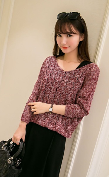 Áo len nữ kiểu lưới đan, áo len mỏng mặc 4 mùa ale01