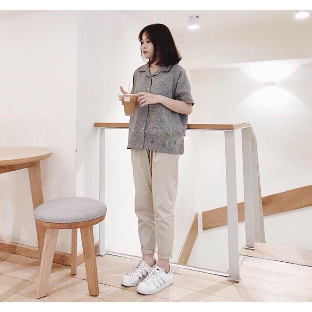 QUẦN BAGGY KAKI NỮ ỐNG SUÔNG LƯNG THUN DÂY RÚT ĐỦ MÀU